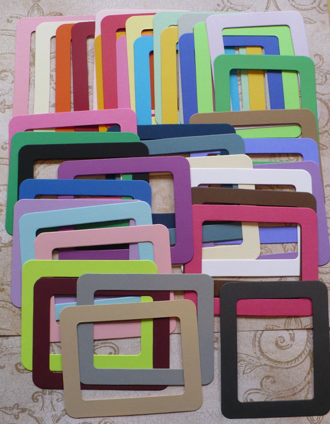 38 pc Rainbow Frames Die Cuts Cardstock made from Ellison Die Etsy