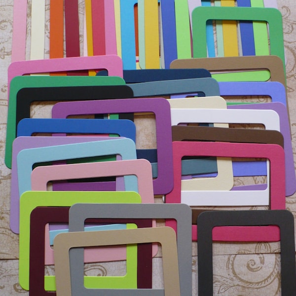 48 pc Rainbow Frames Die Cuts Cardstock made from Ellison Die Great for DIY Crafts Kids Projects Photos etc.
