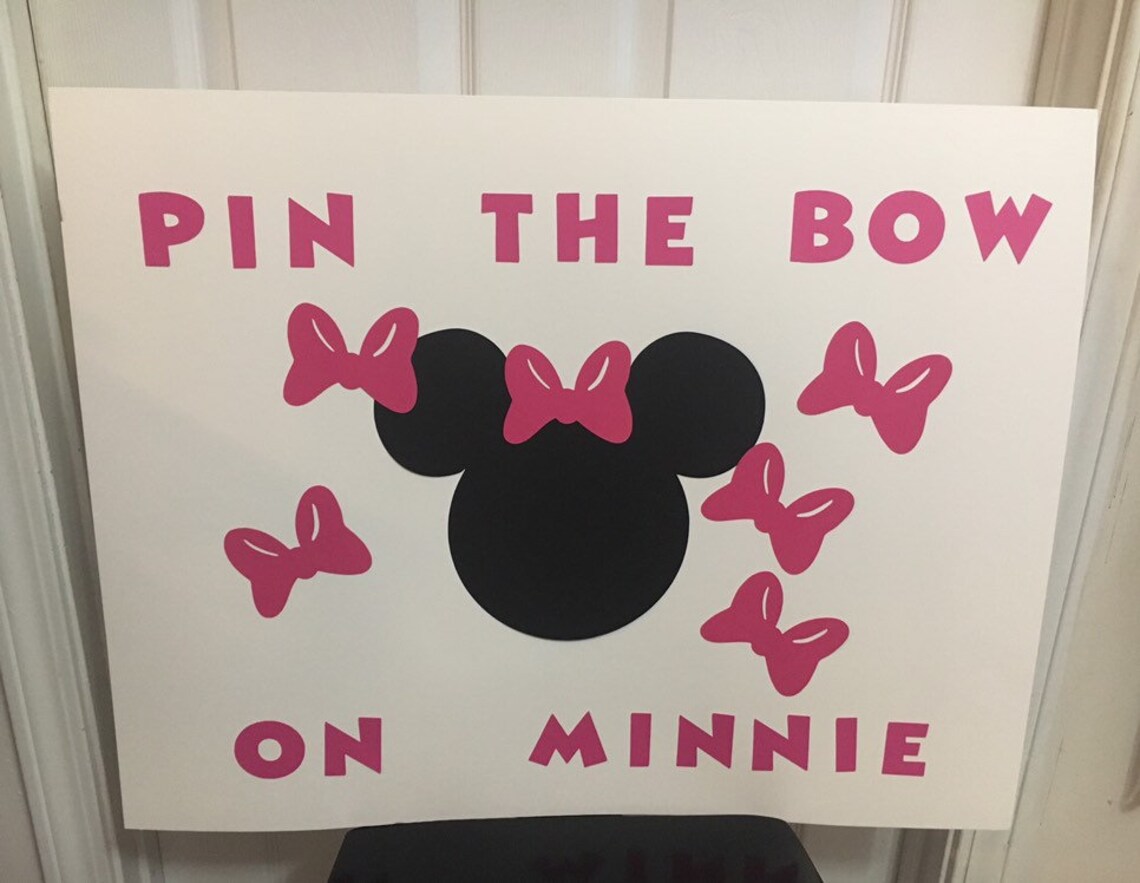 DIY Pin the Bow on Minnie Mouse Game Black Head Shape Choose | Etsy
