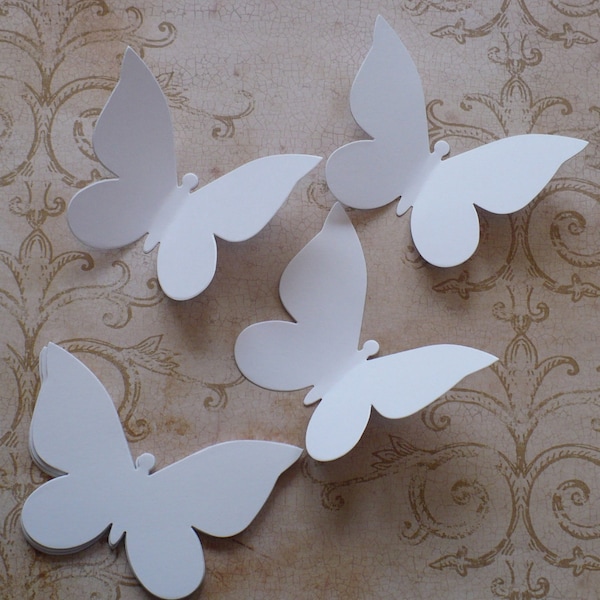 25 Butterfly Butterflies Die Cut Shapes made from White Cardstock for DiY Photo Props Wall Decorations Mobile Weddings crafts cards