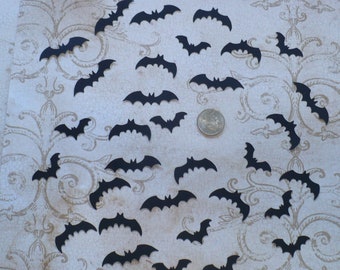 Small Black Bats Halloween Punchies Punched Cardstock Paper shapes for DiY Party Decor Tags Card Making Kids Crafts