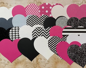 Heart Shape Die Cuts Made from Cardstock Paper for Valentines DiY Card Making Weddings Well Wishes Kids Crafts Banners