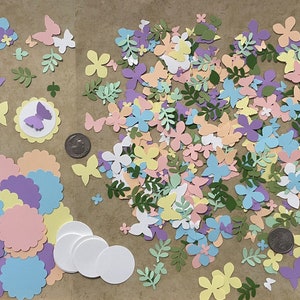 Pastel Small Flower Butterfly Leaves Cardstock Paper Shapes Die Cuts Asst Sizes for DiY Card Making  Crafts Projects Art Party Decor