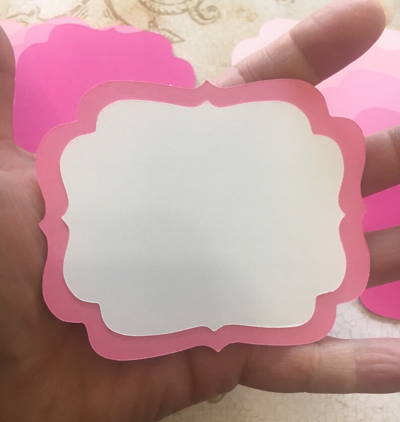 2 Size Die Cut Shapes for Layering Pink White Colors Cardstock Etsy