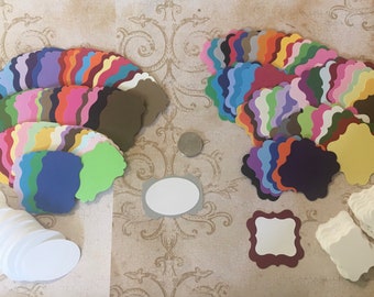 Decorative Scallop Circle Shape Die Cut pieces made from Rainbow colors cardstock paper for DIY Card Making Crafts Tags Decor Art