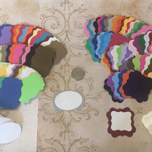 Decorative Scallop Circle Shape Die Cut pieces made from Rainbow colors cardstock paper for DIY Card Making Crafts Tags Decor Art