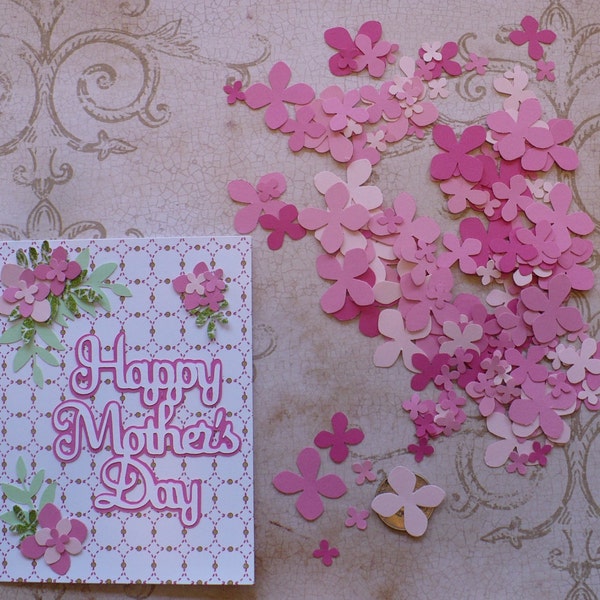 Small Flowers Punched Shapes made Cardstock You CHOOSE Color Combo for diy card making projects Weddings Crafts Decor Art Projects