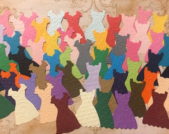 Embossed Rainbow Colors Dress shapes Stampin Up Dress Up Die Cuts from Stampin Up Die Cardstock for cards Crafts Dress