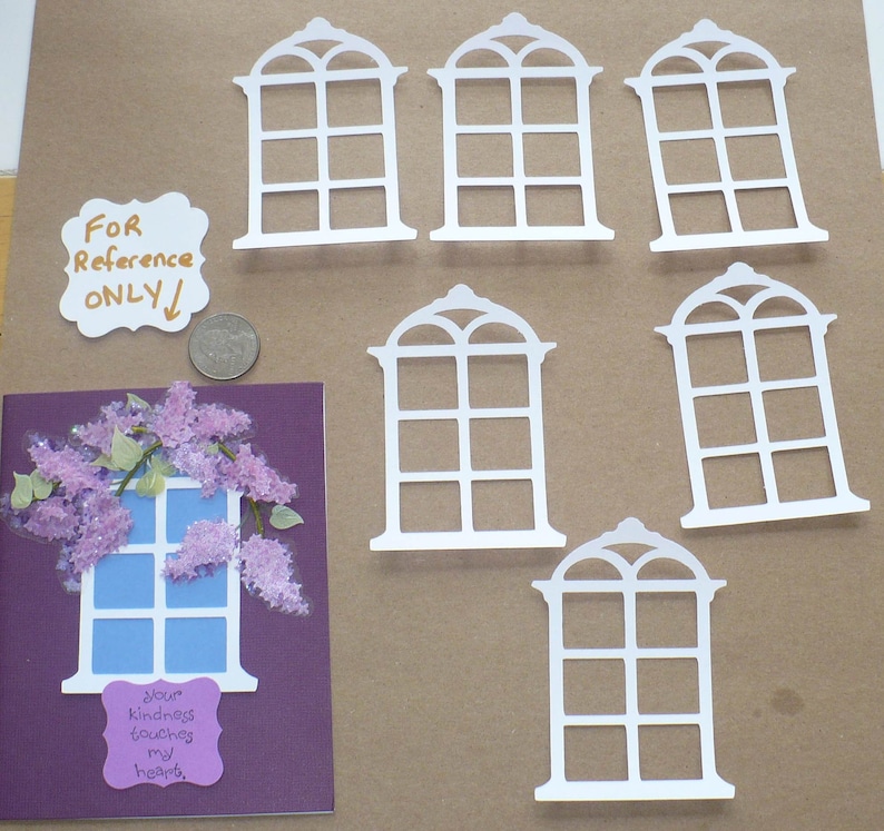Window Paper Cutouts White Rounded Top Window Frame for Cards Die Cut Pieces Shapes Cut From ...