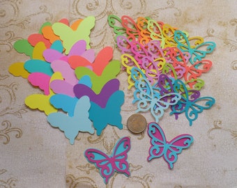 Butterflies Butterfly Die Cut Shapes 40 PC Total 2 Different Size Made from Brights colors cardstock paper