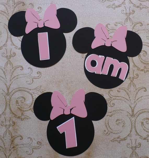 Items Similar To Minnie Mouse Pink Letters I Am 1 Die Cuts Diy