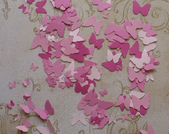 Tiny Small Butterfly Cut out Punched Shapes made from Pink assortment Cardstock paper Crafts Art Projects