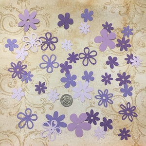 Assorted Purple Cricut Die Cut Flowers Blooms DIY Flower Cardstock Paper Embellishments Made from Purples cardstock