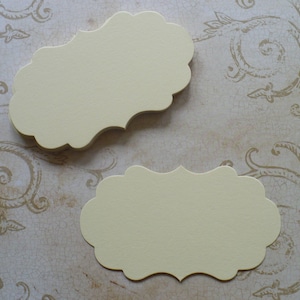 24 Cream Shapes Labels Die Cut pieces die cuts cardstock paper for DIY Wedding Tags Labels Crafts Cards Bild 1