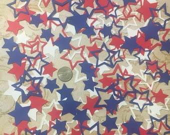 Small Star Shape Die Cuts Made from Cardstock Paper for 4th July Independence Day DiY Projects Card Making Kids Crafts Tags