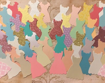 50 pc Stampin Up Dress Up Paper Piecing Shapes Die Cuts from Prints Cardstock for Crafts Card making DIY Projects Embellishments