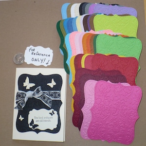 50 Embossed Note Shapes  Bracket Die Cut pieces made from Rainbow Colors Cardstock Paper for Diy Crafts