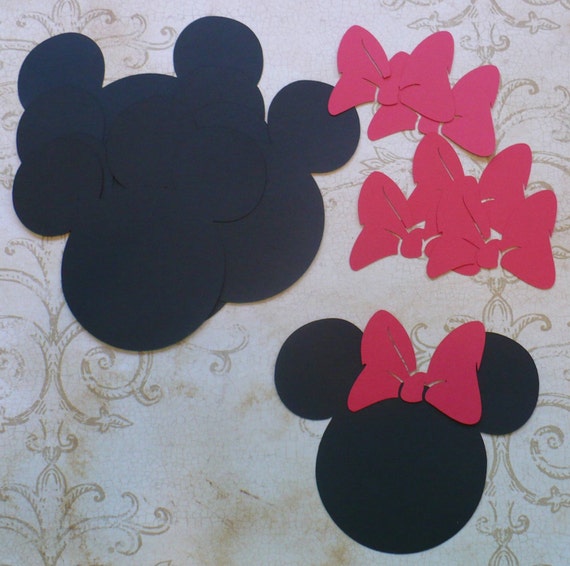 Minnie Mouse Birthday Decorations Ears Head Shapes With Red Etsy