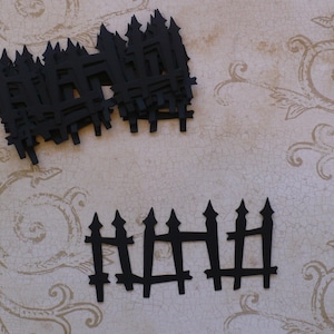 Black Cardstock Fence Spooky Halloween Die cuts for crafts Art Projects Diy card making Party Decor from cardstock