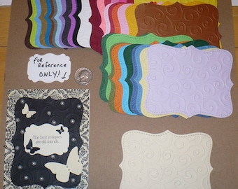 50 Embossed Top Note Shapes from Stampin Up Die Cut pieces made from Rainbow Cardstock Colors for Diy Crafts Cardmaking