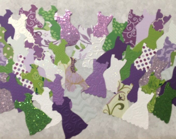 Dress Die Cut Shapes From Solids and Prints Cardstock Paper for Cards ...