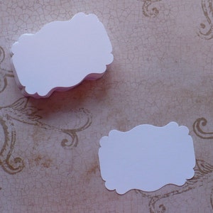 White Label Punchies Shapes Die Cut pieces Cardstock Great for Stamping Crafts Tags Weddings Cards Labels
