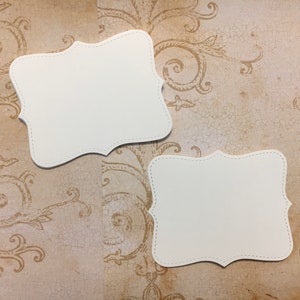 100 Notes Die Cut Shapes IVORY - White Dove Cardstock for Wedding Well Wishes Shower Advice Crafts Labels Bracket Card making Journaling
