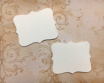 100 Stampin Up Top Notes Die Cut Shapes IVORY - White Dove Cardstock for Wedding Well Wishes Shower Advice Crafts Tags Labels Bracket