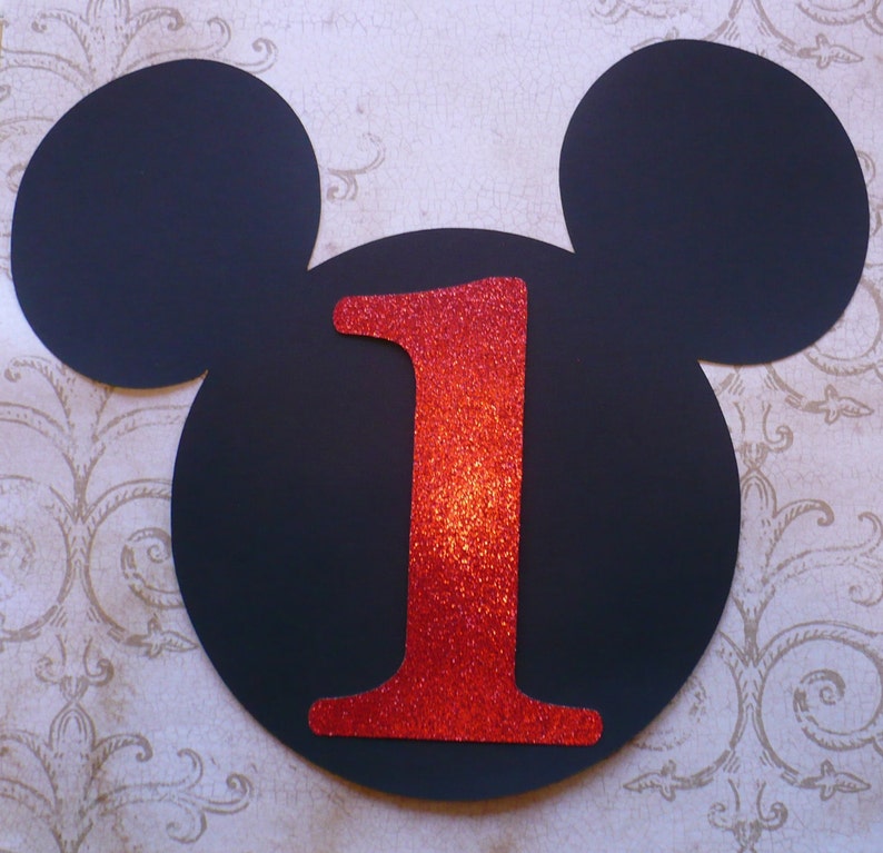 11 from ear to ear Mickey Mouse Head Shape 1 Die Cut for crafts DIY Kids Birthday Party Banners Wall Door Decorations