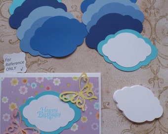 Die cut Shapes for Layering Blue White colors Cardstock for DiY Wedding Tags Place card Label Brackets Crafts Stamping