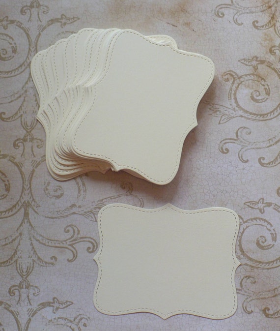 100  Notes Shapes  Die Cut Shape  pieces Cream Cardstock Wedding Crafts Tags Labels Bracket shapes