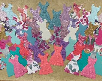 Cardstock Paper Dress Up Paper Piecing Shapes Craft Die Cut Shapes from  Prints Cardstock some Embossed for Card Decorating Journaling