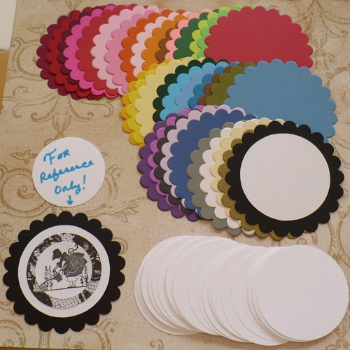 50 Pc Scallop Circle Cut Pieces Made From Sizzix Die Cut From Etsy