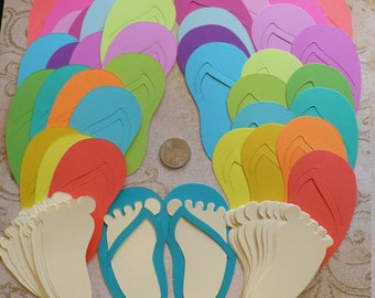 Die Cut Bright Flip Flop Feet Craft Birthday Party Shapes made from Brights Cardstock Kid's Party Invitations and Crafts Do It Yourself