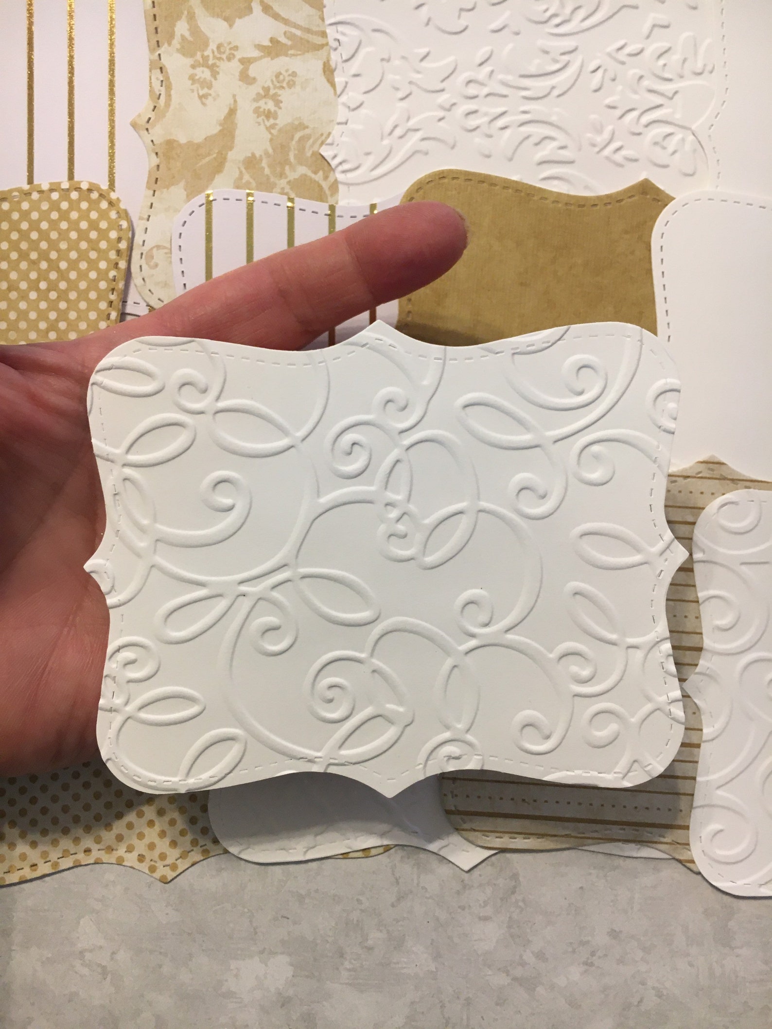 Embossed White Cream Print Cardstock Premade Set Ready To Ship Etsy