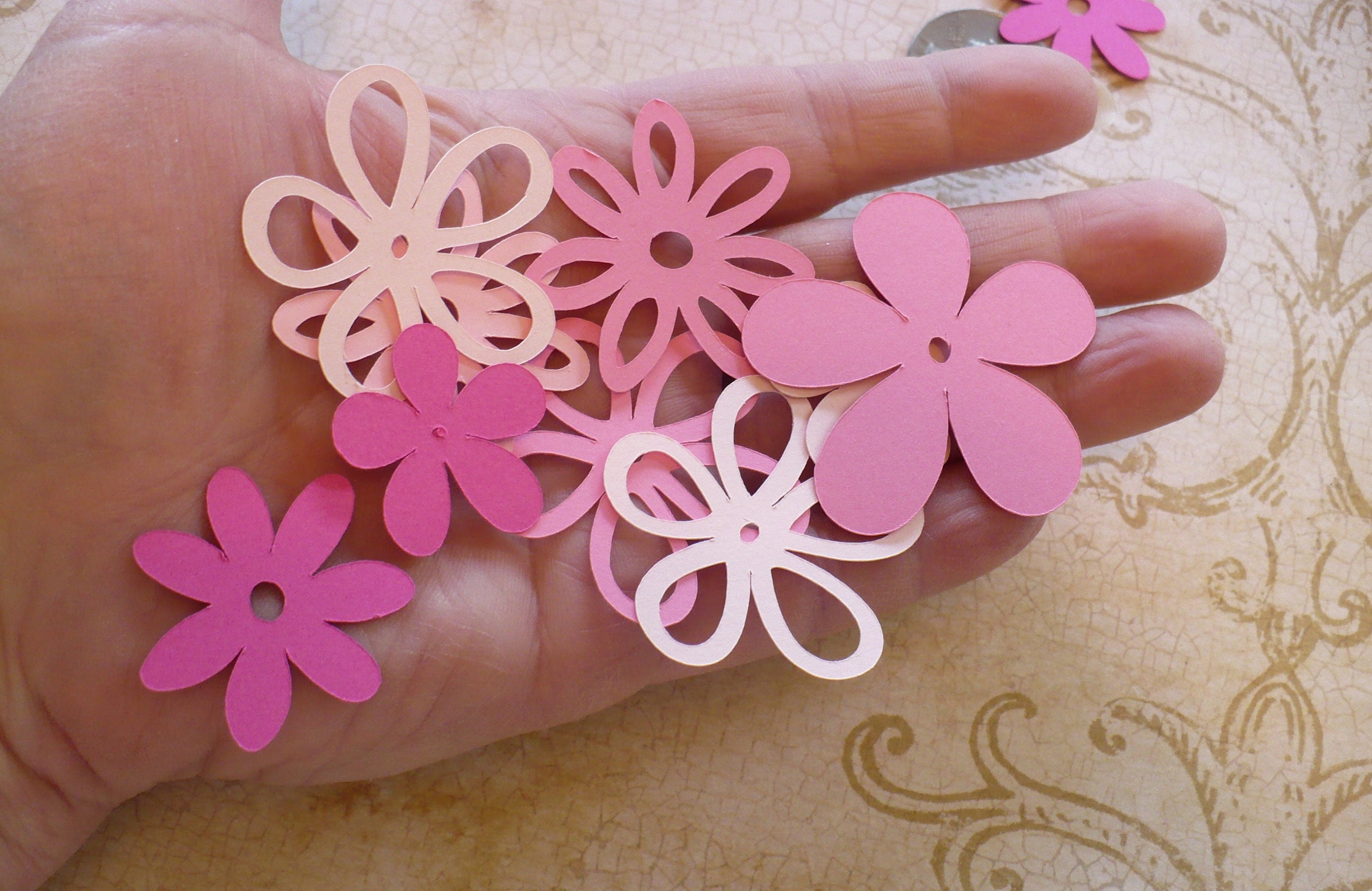 Assorted Cricut Die Cut Flowers Blooms Cardstock Paper Diy Etsy