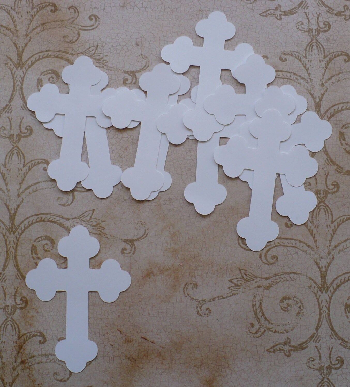 Cross Die Cut shape pieces made from White Cardstock Religious Etsy