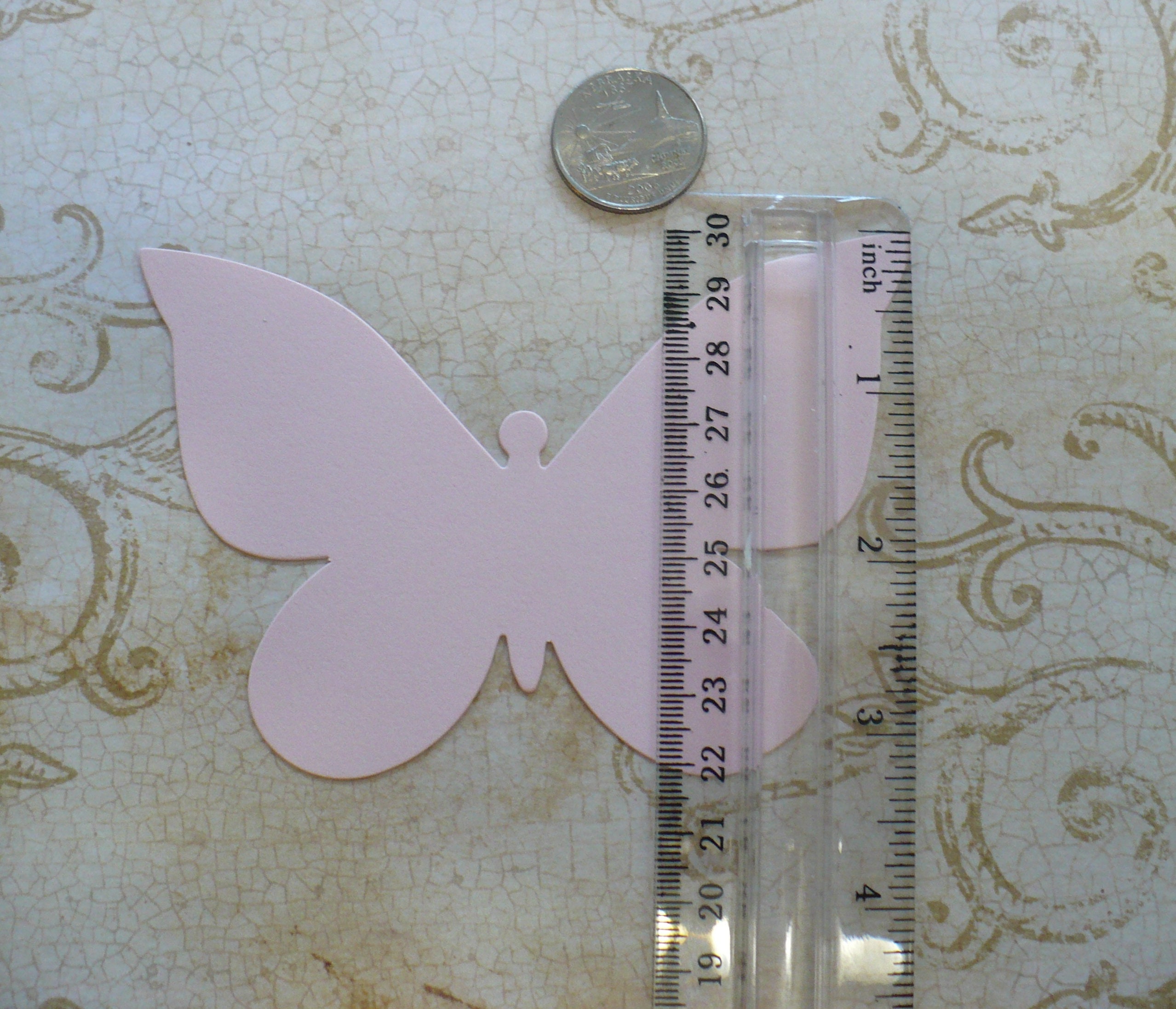 25 Butterfly Butterflies Shapes Die Cuts Made From Pale Very Light Pink  Cardstock Paper for Valentine Crafts Cards Wall Mobile Weddings 