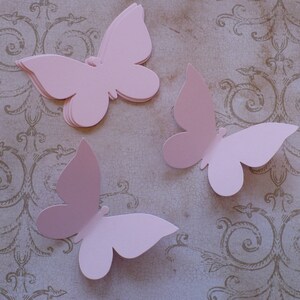 25 Butterfly Butterflies Shapes Die Cuts made from Pale Very Light Pink Cardstock Paper for Valentine Crafts Cards Wall Mobile Weddings