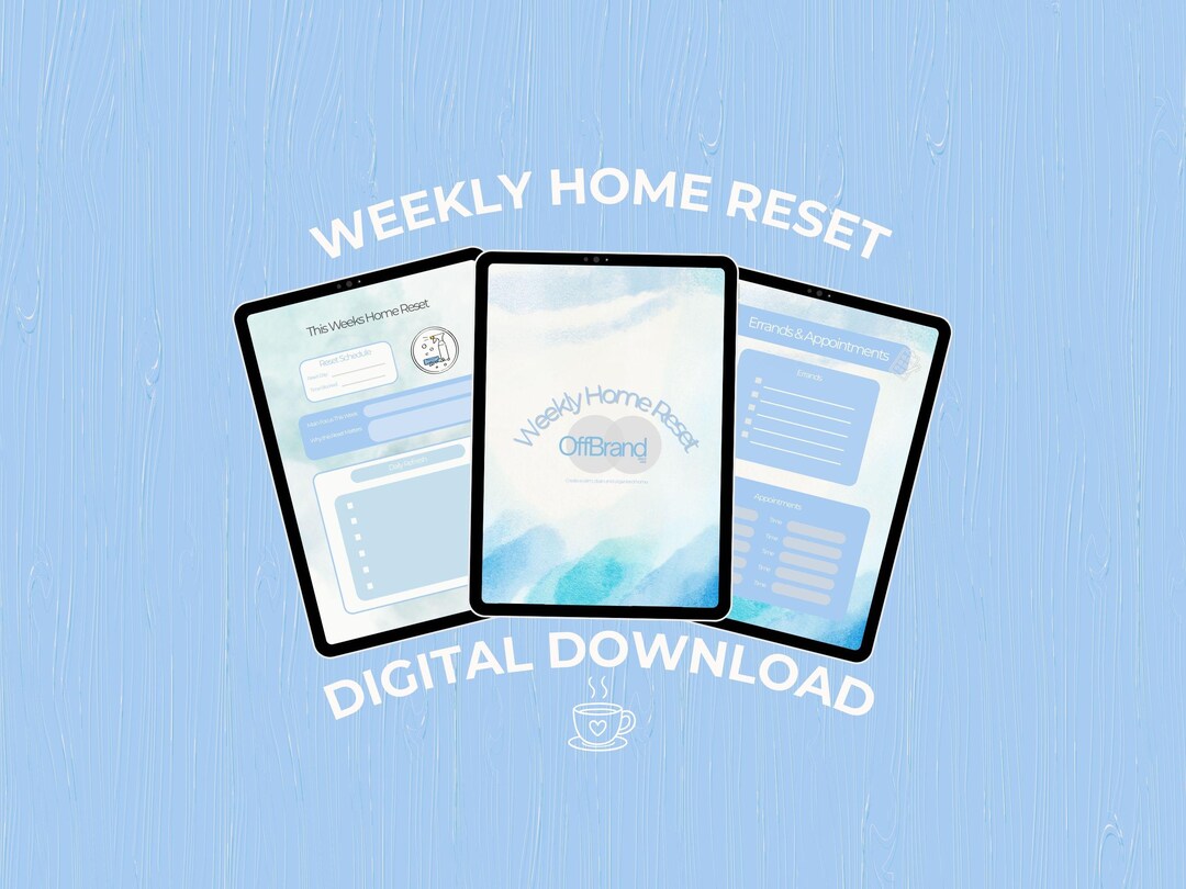 Weekly Home Reset Planner | Digital Cleaning Checklist | Sunday Reset ...