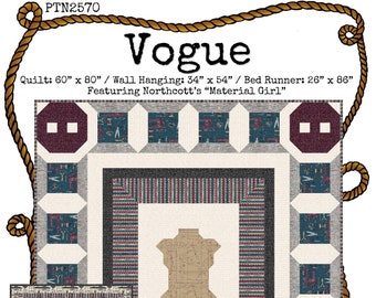 Vogue -- Quilt, bed runner and wall door hanging download pattern