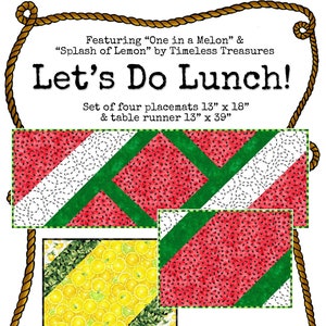 Let&#39;s Do Lunch! Placemats & Runner Quilt Pattern Digital Download