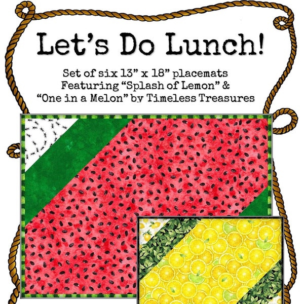 Let’s Do Lunch! Quilted Placemat Pattern Download