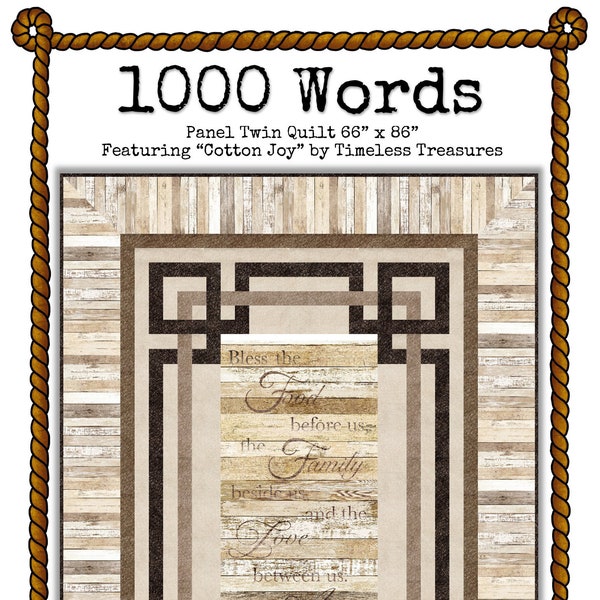 1000 Words -- Digital Download -- Twin Quilt Pattern