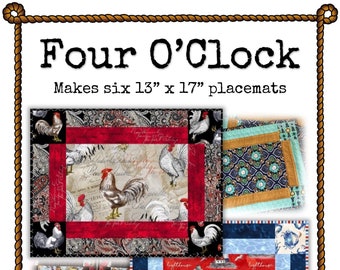 Four O'Clock -- Quilted Placemat Pattern Digital Download