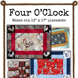 Four O'Clock -- Quilted Placemat Pattern Digital Download