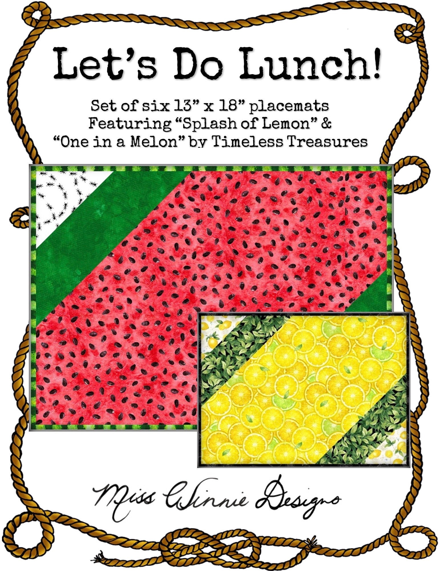 Lets Do Lunch Quilted Placemat Pattern Download Etsy