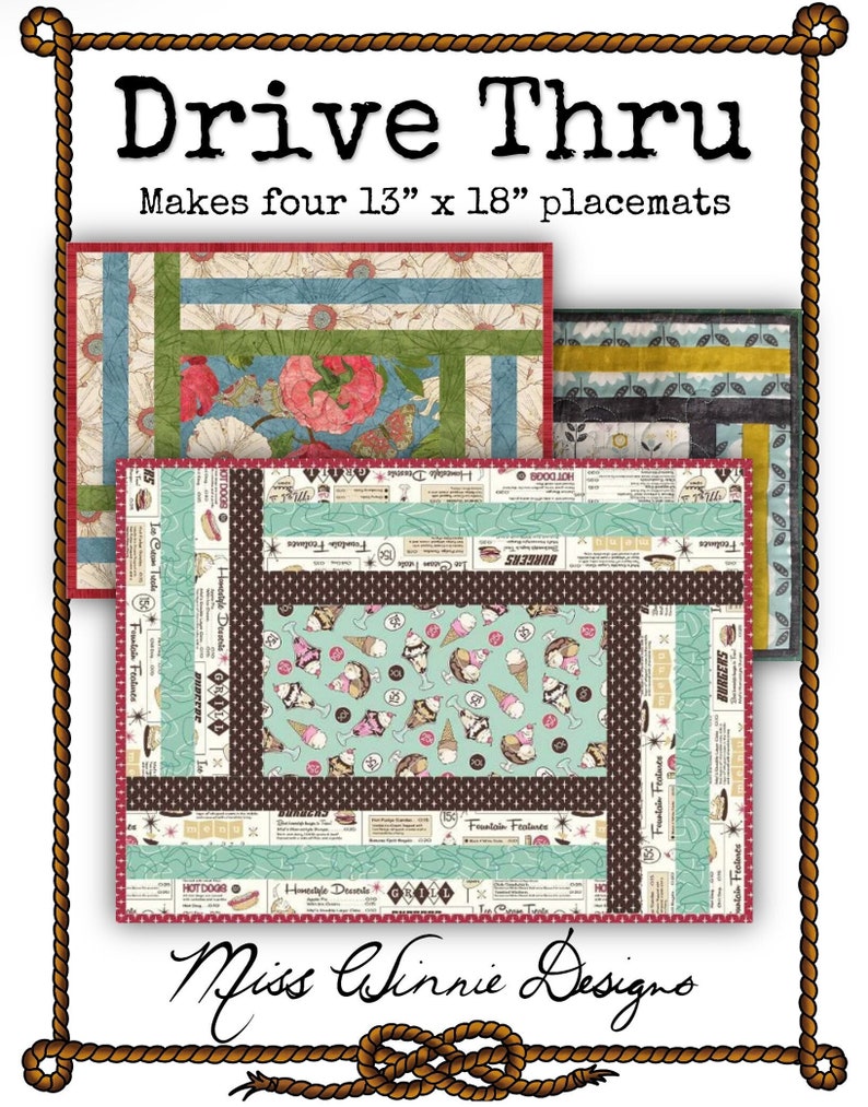 Drive Thru Placemat Quilt Pattern Download image 1