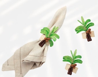 Anillo para servilletas con forma de palmera iraca