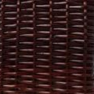 May include: A rectangular, dark brown woven basket with a textured surface. The basket is made of tightly woven strips of material, creating a grid-like pattern. The basket's design is simple and functional.